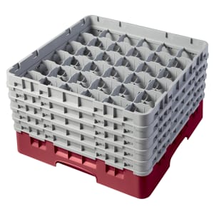 144-36S958416 Camrack® Glass Rack w/ (36) Compartments - (5) Gray Extenders, Cranberry