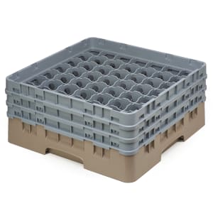 144-49S638184 Camrack® Glass Rack w/ (49) Compartments - (3) Gray Extenders, Beige