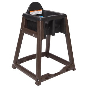 107-KB86602 27" Plastic High Chair/Infant Seat Cradle w/ Waist Strap, Brown/Black