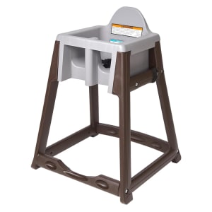 107-KB86601 27" Plastic High Chair/Infant Seat Cradle w/ Waist Strap, Brown/Dark Gray