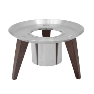 315-SK14502141 10 1/2" Round Display Stand for SK-14502180, SK-14501141FH, & SK-14502FXW - Stainless/Wood