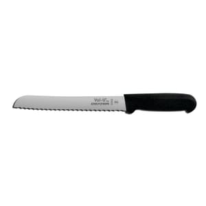135-30502 8" Bread Knife w/ Black Plastic Handle, Carbon Steel