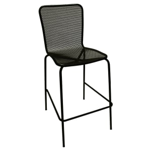 336-92BS 42" Barstool w/ Square Mesh Back & Seat - Aluminum, Black