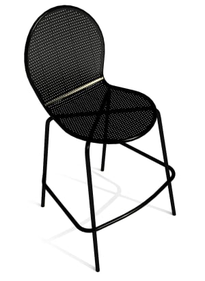336-94BS 42" Barstool w/ Round Mesh Back & Seat - Aluminum, Black