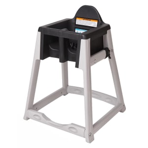 107-KB87702 27" Plastic High Chair/Infant Seat Cradle w/ Waist Strap, Gray/Black