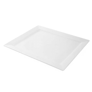 861-WTR1715REC 17 1/4" x 14 5/8" Rectangular Whittier Platter - Porcelain, White