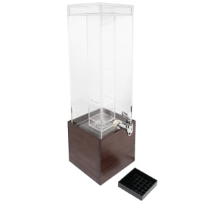 151-15273INF52 3 gal Beverage Dispenser w/ Infuser - Plastic Container, Dark Wood Base