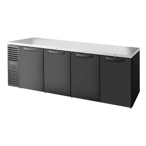 598-TBR108RISZLBSSSS 108" Bar Refrigerator - 4 Swinging Solid Doors, Black, 115v