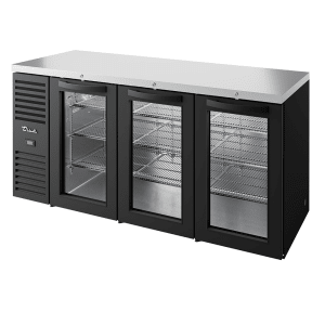 598-TBR84RISZ1LBGGG1 84" Bar Refrigerator - 3 Swinging Glass Doors, Black, 115v