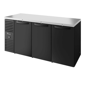 598-TBR84RISZ1LBSSS1 84" Bar Refrigerator - 3 Swinging Solid Doors, Black, 115v