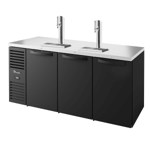 598-TDR72RISZ1LBSSS1 72" Kegerator Beer Dispenser w/ (3) Keg Capacity - (2) Columns, Black, 120v