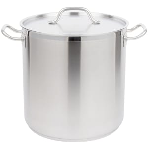 175-3506 27 qt Optio™ Stainless Steel Stock Pot w/ Cover - Induction Ready