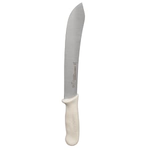 135-04103 SANI-SAFE® 10" Butcher Knife w/ Polypropylene White Handle, Carbon Steel
