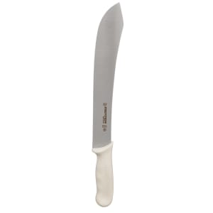 135-04113 SANI-SAFE® 12" Butcher Knife w/ Polypropylene White Handle, Carbon Steel