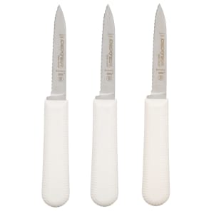 135-15453 SANI-SAFE® 3 1/4" Paring Knife Set w/ Polypropylene White handle, Carbon Steel