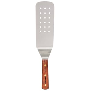 135-19700 8"x3" Perforated Turner w/ Rosewood Handle, Stainless Steel
