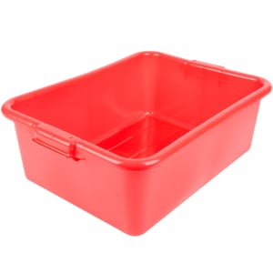 175-1527C02 Food Storage Box - Molded Handles, 20x15x7", Red