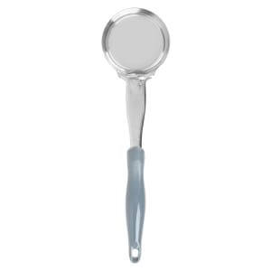 175-6433445 4 oz Round Solid Spoodle - Gray Nylon Handle, Heavy-Duty, Stainless Steel