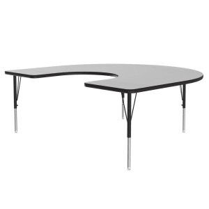 228-AM6066HOR15 66" EconoLine Horseshoe Activity Table w/ Gray Granite Top, 29"H