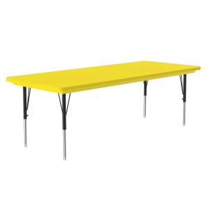 228-AR3060REC28 Rectangular Activity Table w/ Plastic Top, 60"W x 30"D - Yellow