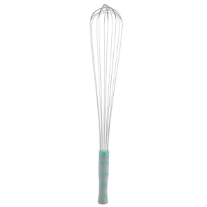 175-47095 20" French Whip - Aqua Nylon Handle, Stainless Steel