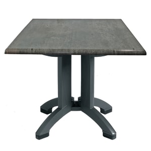838-UT370038 32" Square Atlanta Outdoor Table w/ Umbrella Hole - Melamine, Granite