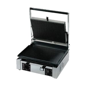 071-PPRESS15R Single Commercial Panini Press w/ Cast Iron Grooved Plates, 120v