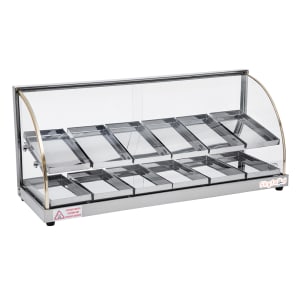 248-FWDE237 36 5/8" Full Service Countertop Heated Display Case  - (2) Shelves, 110v