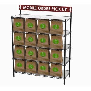 001-CR1848TGSR To Go Order Pick Up Station w/ Sign - 48"W x 18"D x 63"H
