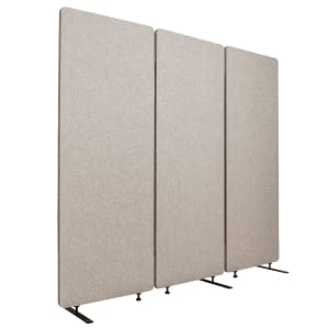 304-RCLM7266ZMG 3 Panel Acoustic Room Divider - 72"W x 66"H, Misty Gray
