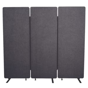 304-RCLM7266ZSG 3 Panel Acoustic Room Divider - 72"W x 66"H, Slate Gray