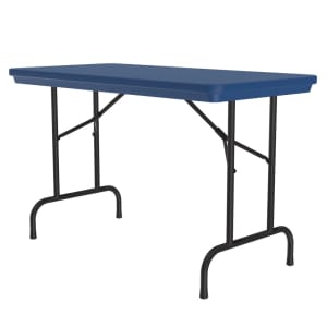 228-R244827 48" R-Series Rectangular Folding Table w/ Blue Plastic Top, 29"H