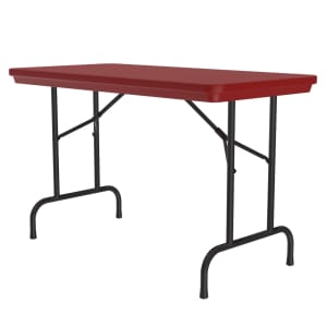 228-R244825 48" R-Series Rectangular Folding Table w/ Red Plastic Top, 29"H