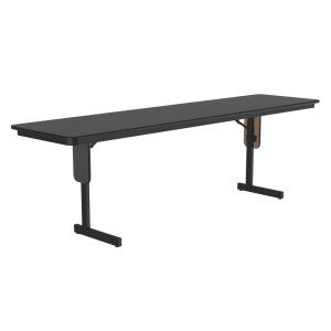 228-SP2496PX07 24 x 96" Panel Leg Seminar and Training Table, 29" H, Black Granite/Black