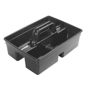 080-PJC1511K Janitorial Caddy w/ 3 Compartments - 15 1/4"W x 10 3/4"D x 6 3/4"H, Plastic, Black