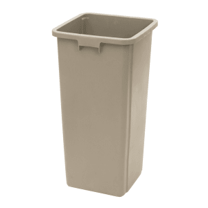 080-PTCS23BE 23 gal Square Trash Can - Plastic, Beige