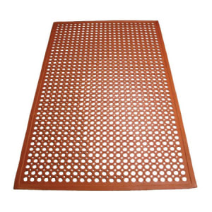 080-RBM35RR Anti Fatigue Floor Mat - 3' x 5', Rubber, Red