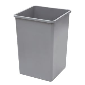 080-PTCS35G 35 gal Square Trash Can - Plastic, Gray