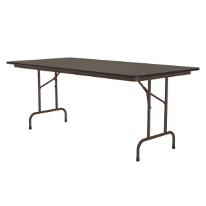 228-CF3696M01 96" Rectangular Folding Table w/ Walnut Melamine Top, 29"H