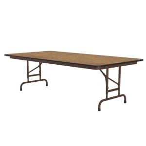 228-CFA3072M06 72" Rectangular Folding Table w/ Medium Oak Melamine Top, 29"H