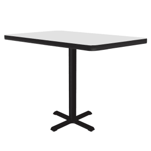 228-BXB36S36 36" Square Bar Height Table - White Laminate Top, Cast Iron Base