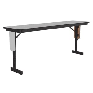 228-SPA1872PX15 18 x 72" Panel Leg Seminar Table, Adjusts to 32" H, Gray Granite/Black