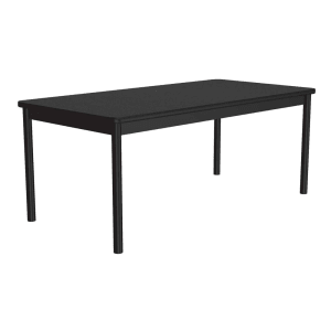 228-LR367207 Economical Library Table Wear Resistant Surface T Mold Edge 36x72" Black Granite
