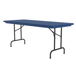 228-R306027 60" R-Series Rectangular Folding Table w/ Blue Plastic Top, 29"H