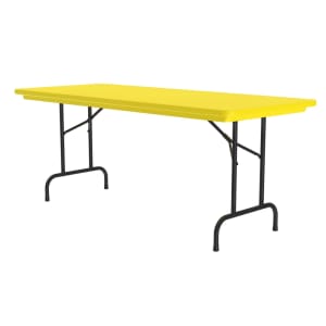 228-R306028 60" R-Series Rectangular Folding Table w/ Yellow Plastic Top, 29"H