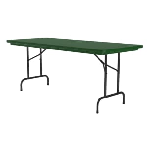 228-R307229 72" R-Series Rectangular Folding Table w/ Green Plastic Top, 29"H