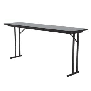 228-ST1872PX15 Off Set Leg Seminar Table w/  3/4" High Pressure Top, 18 x 72", Gray Granite