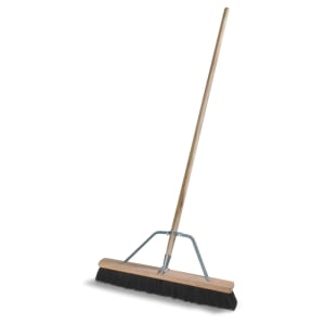 028-367360TC03 24" Floor Sweep w/ Wood Handle & Black Poly Bristles