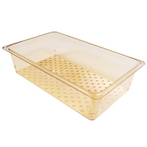 144-15CLRHP150 H-Pan Colander - Full Size, 5"D, Amber