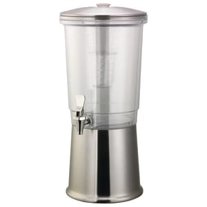 482-CBDDW3GSS 3 gal Double Walled Beverage Dispenser w/ Infuser - Plastic Container, Stainless Base
